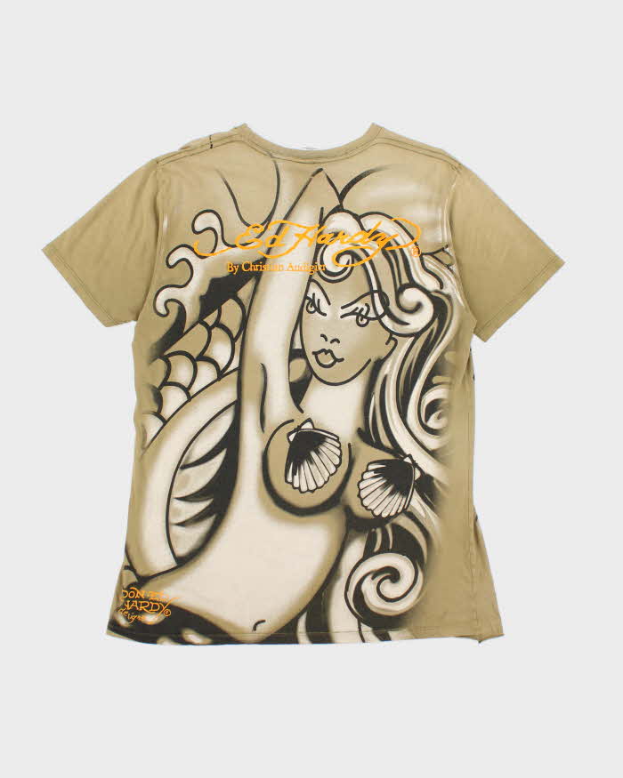Vintage 2000's Ed Hardy Mermaid Graphic T-Shirt - L