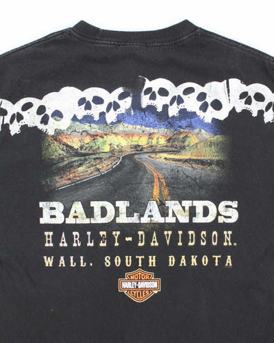 Vintage Y2K Harley Davidson Badlands Graphic T-Shirt - M