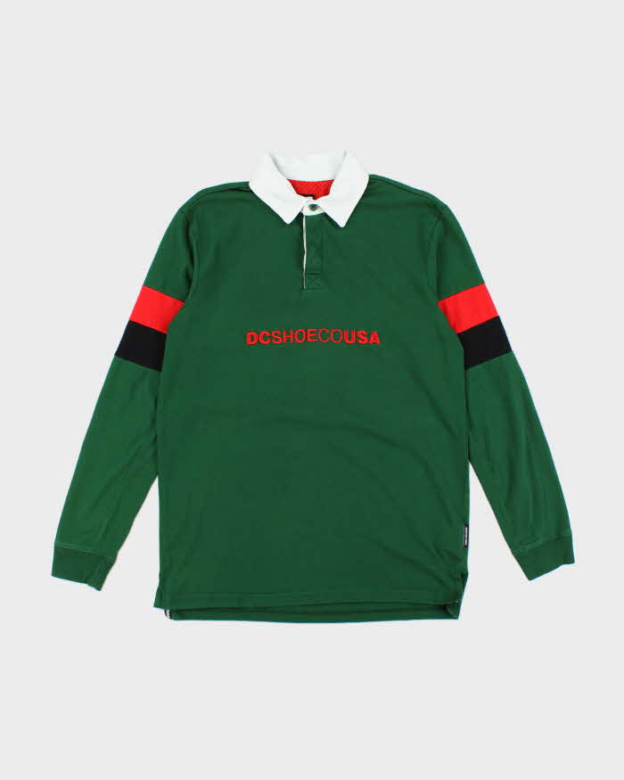 Vintage 2000's DC Shoe Co Embroidered Rugby Shirt - M