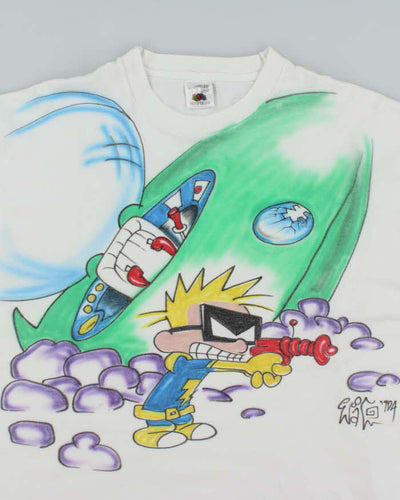 Vintage 90's Calvin & Hobbes Martian Graphic T-Shirt - XL