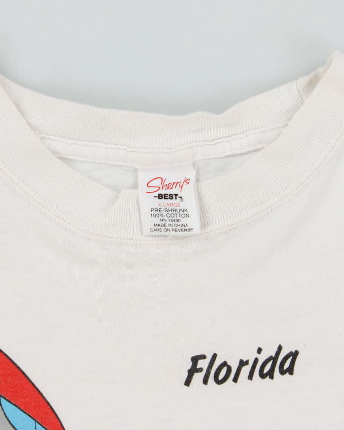 Vintage 90s Looney Tunes White Cotton T-Shirt - XL