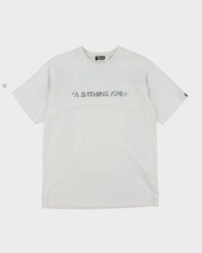 A Bathing Ape Bubble Print White Cotton T-Shirt - L