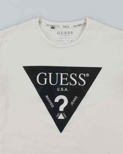 Guess Chromatic Print White Cotton T-Shirt - S