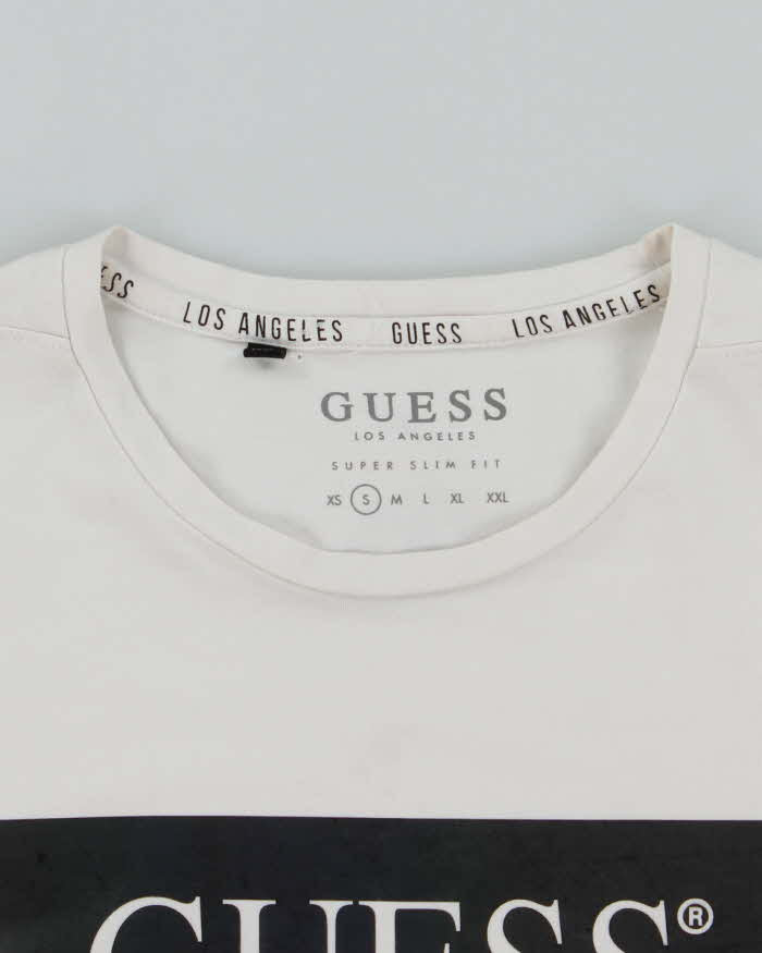 Guess Chromatic Print White Cotton T-Shirt - S
