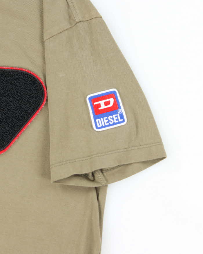 Vintage Y2K Diesel Textured Graphic T-Shirt - M