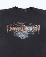 Vintage Y2K Harley Davidson Centre Logo Graphic T-Shirt - XL