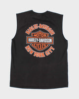 Vintage Harley Davidson Spell Out Graphic Cut Off T-Shirt - L