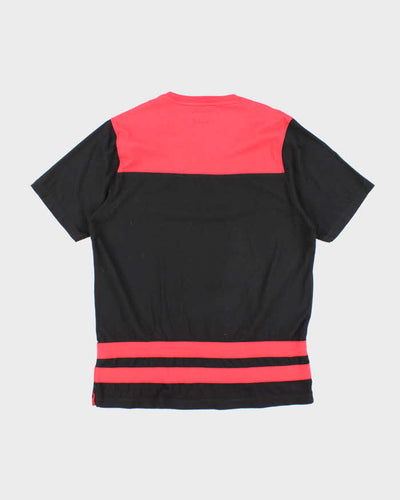 Vintage Stussy Two Tone Centre Graphic V-Neck T-Shirt - XL