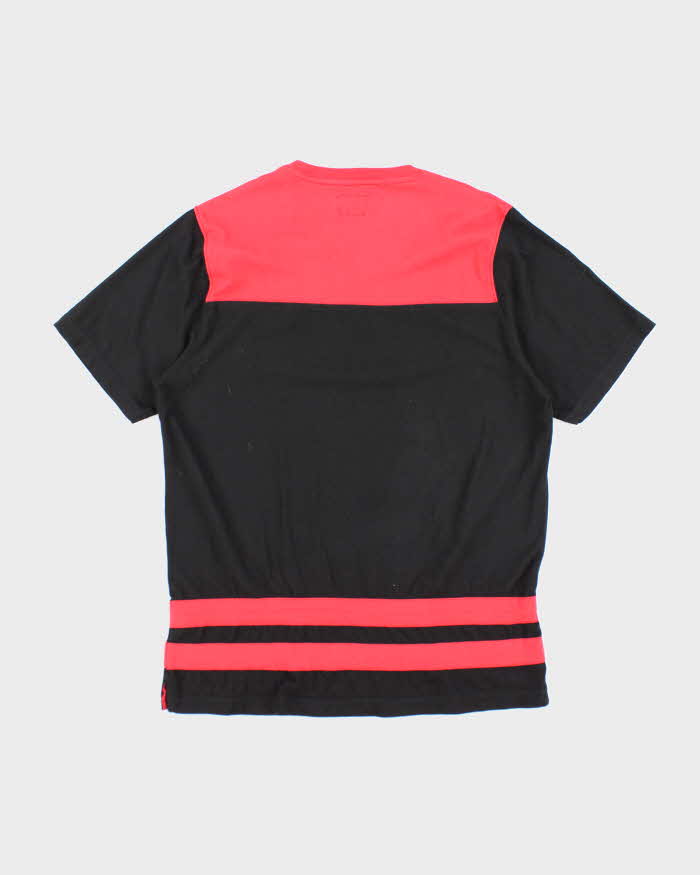 Vintage Stussy Two Tone Centre Graphic V-Neck T-Shirt - XL