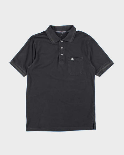 Vintage 2000's Burberry Blackout Embroidered Logo Polo Shirt - M