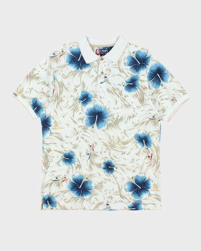 Vintage Chaps All Over Hawaiian Oversized Polo Shirt - M