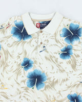 Vintage Chaps All Over Hawaiian Oversized Polo Shirt - M