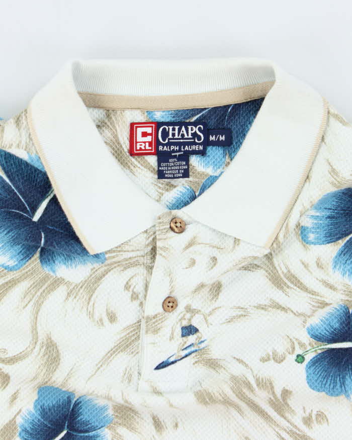 Vintage Chaps All Over Hawaiian Oversized Polo Shirt - M