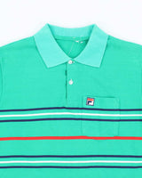 Vintage 80's Fila Striped Polo Shirt - S