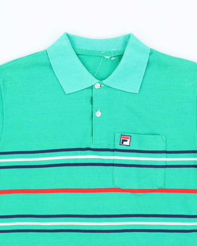 Vintage 80's Fila Striped Polo Shirt - S