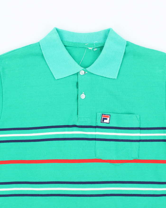 Vintage 80's Fila Striped Polo Shirt - S