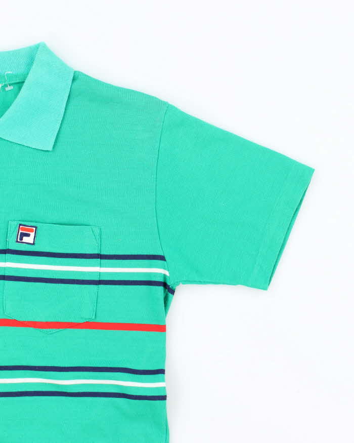 Vintage 80's Fila Striped Polo Shirt - S