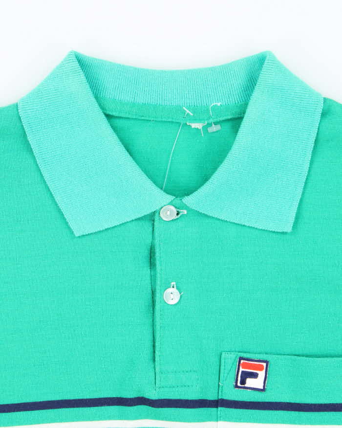 Vintage 80's Fila Striped Polo Shirt - S