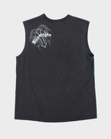 Vintage Y2K Las Vega Sin City Gothic Print Cut Off T-Shirt - L