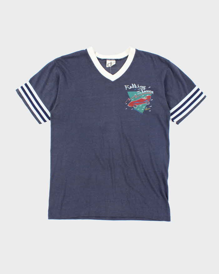 Vintage 80's Rolling Stones American Tour V-Neck T-Shirt - M