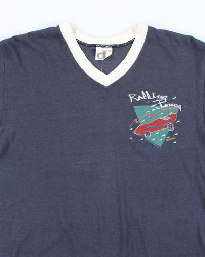 Vintage 80's Rolling Stones American Tour V-Neck T-Shirt - M