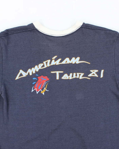 Vintage 80's Rolling Stones American Tour V-Neck T-Shirt - M
