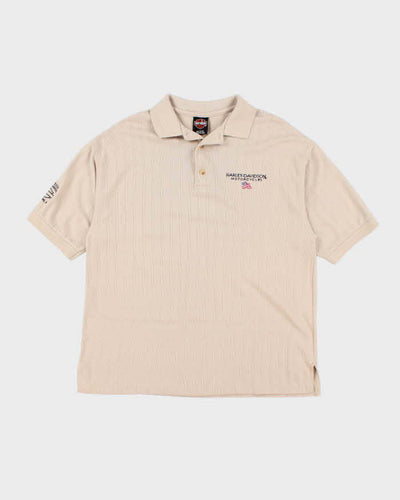 Vintage Y2K Harley Davidson Embroidered Oversized Polo Shirt - L