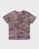Vintage Y2K Real Tree Purple Camouflage All Over Print T-Shirt - XL