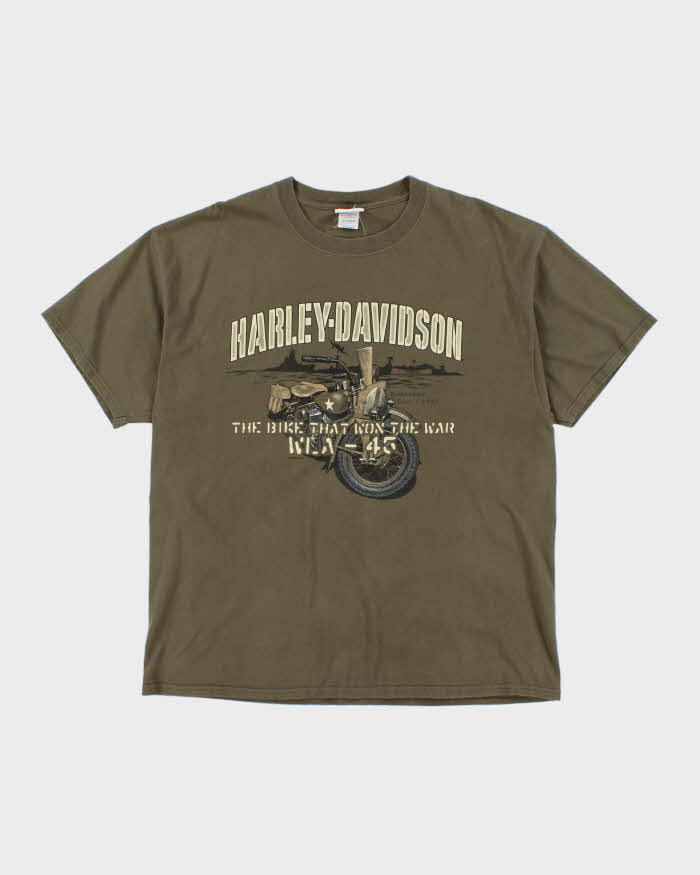 Vintage Harley Davidson War Graphic Biker T-Shirt - XL