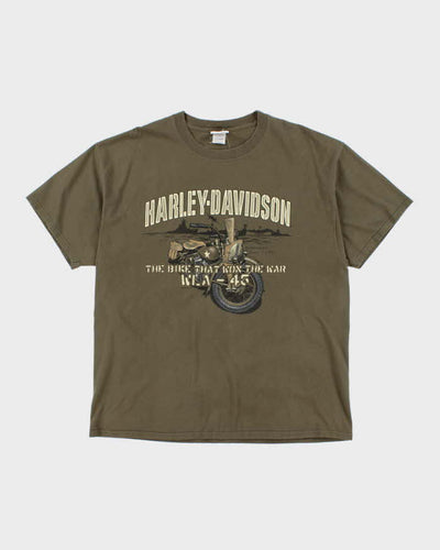 Vintage Harley Davidson War Graphic Biker T-Shirt - XL