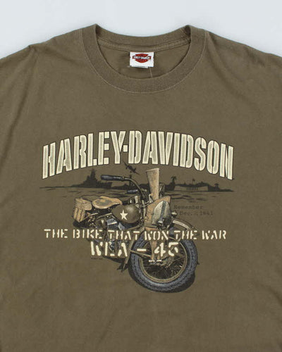 Vintage Harley Davidson War Graphic Biker T-Shirt - XL