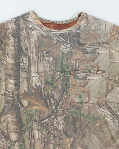 Vintage Y2K Real Tree Camouflage Pocket T-Shirt - M