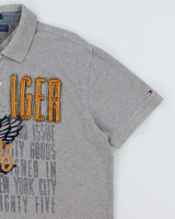 Vintage Y2K Tommy Hilfiger Front Patched Graphic Polo Shirt - L