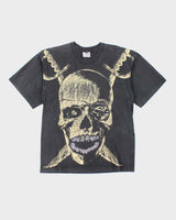 Vintage Y2K Pirate Skull Distressed Graphic T-Shirt - L
