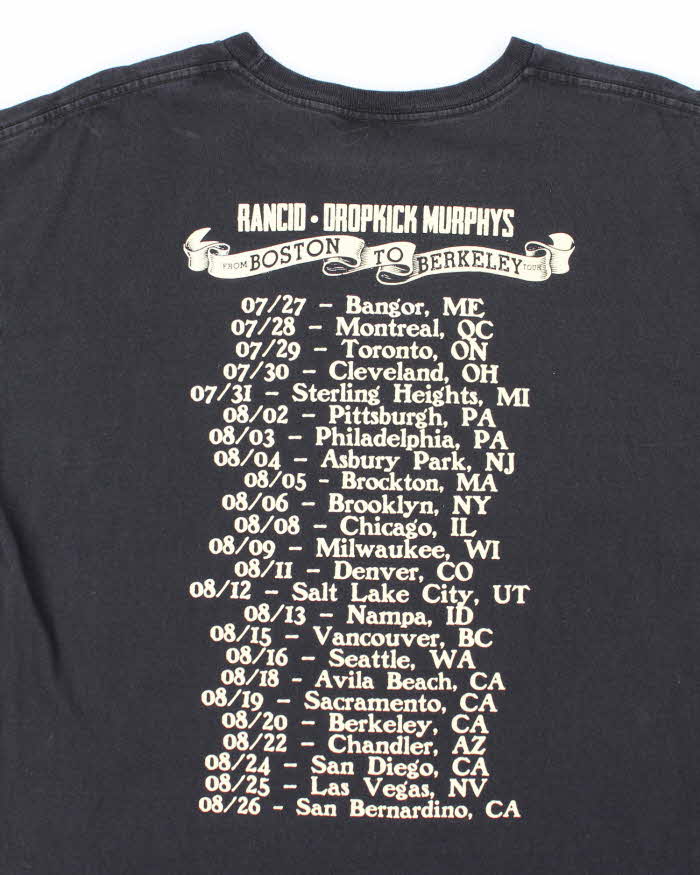 Vintage 2000's Rancid &amp; Dropkick Murphy Punk Band Tour T-Shirt - XL