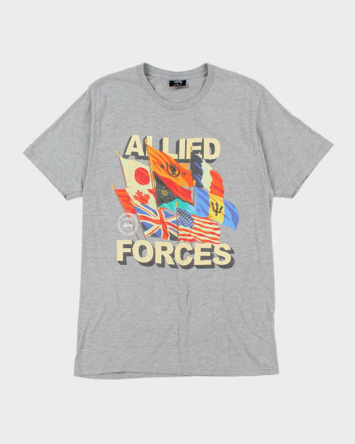 Vintage 2000's Stussy Allied Forces Flags Graphic T-Shirt - M