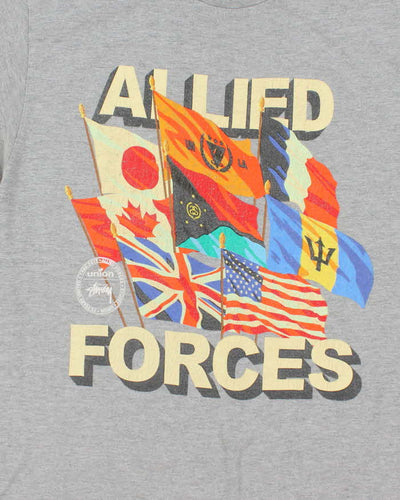 Vintage 2000's Stussy Allied Forces Flags Graphic T-Shirt - M