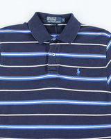Vintage Ralph Lauren Small Horse Striped Polo Shirt - S