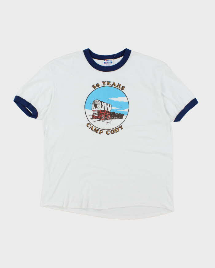 Vintage 80's Camp Cody Graphic Ringer T-Shirt - XL
