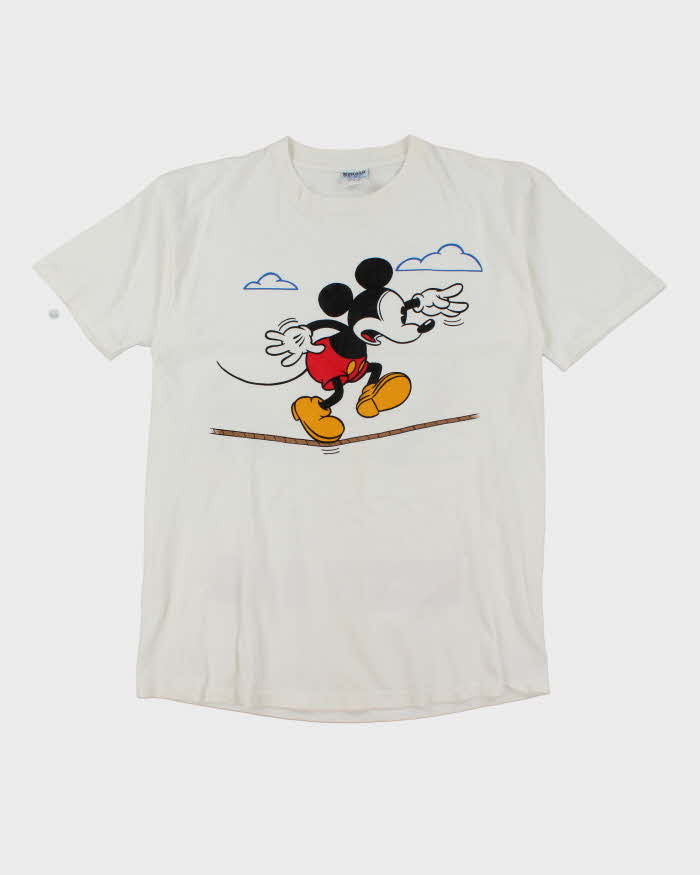 Vintage 90's Disney Mickey Mouse Tight Rope Graphic T-Shirt - XL