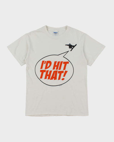 Vintage Y2K I'd Hit That Snowboarding Graphic T-Shirt - S