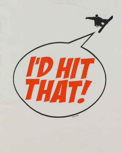 Vintage Y2K I'd Hit That Snowboarding Graphic T-Shirt - S