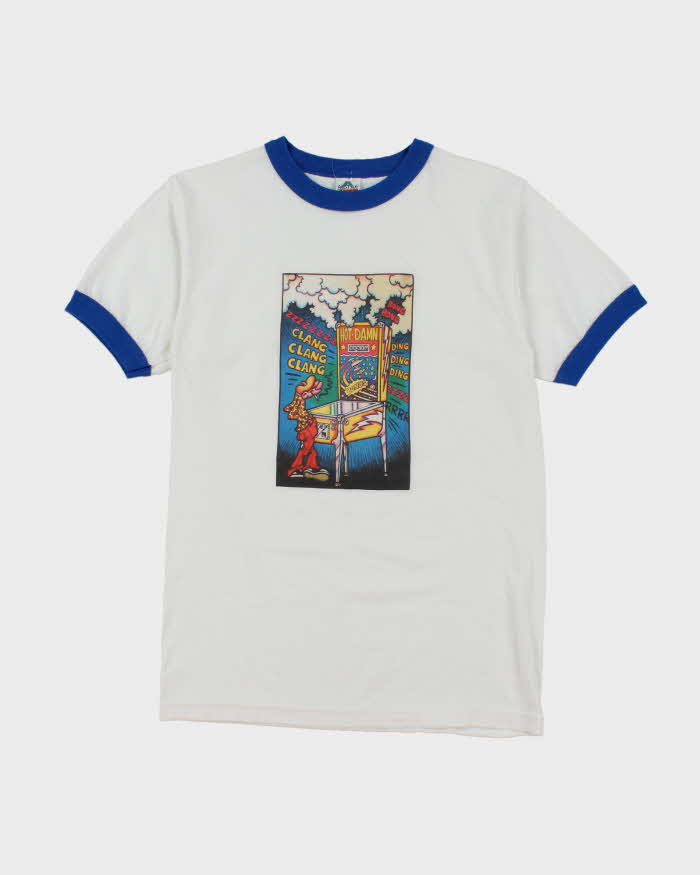 Vintage 2000's Pinball Graphic Ringer T-Shirt - S