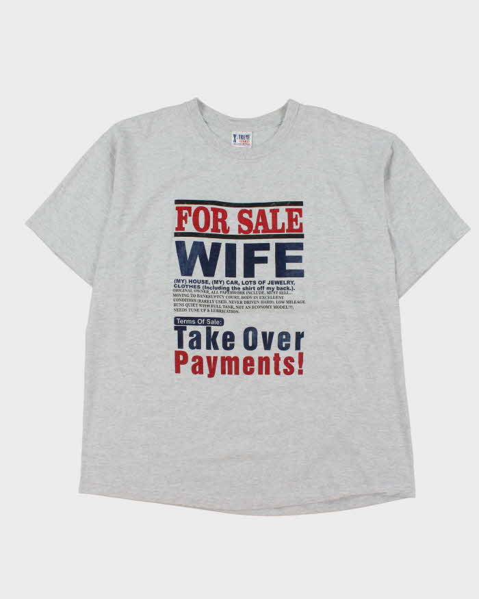 Vintage 90's Comedy Slogan Graphic T-Shirt - XXL