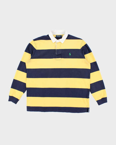 Vintage Y2K Ralph Lauren Faded Striped Rugby Shirt - XL