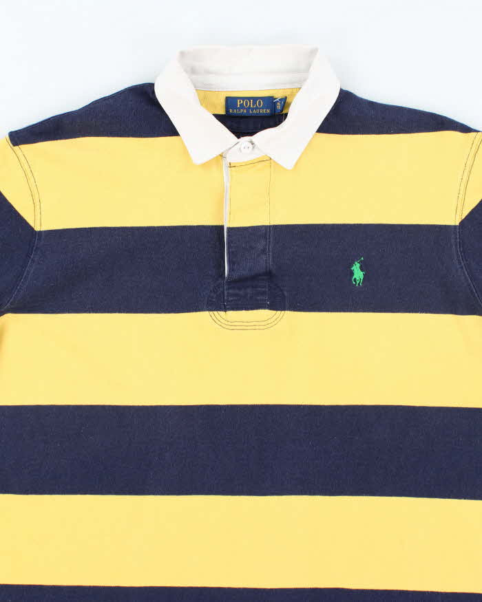 Vintage Y2K Ralph Lauren Faded Striped Rugby Shirt - XL