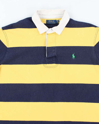 Vintage Y2K Ralph Lauren Faded Striped Rugby Shirt - XL