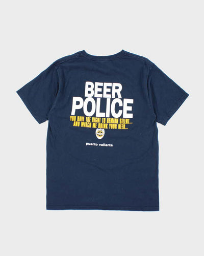 Vintage Y2K Beer Police Comedy Graphic T-Shirt - M