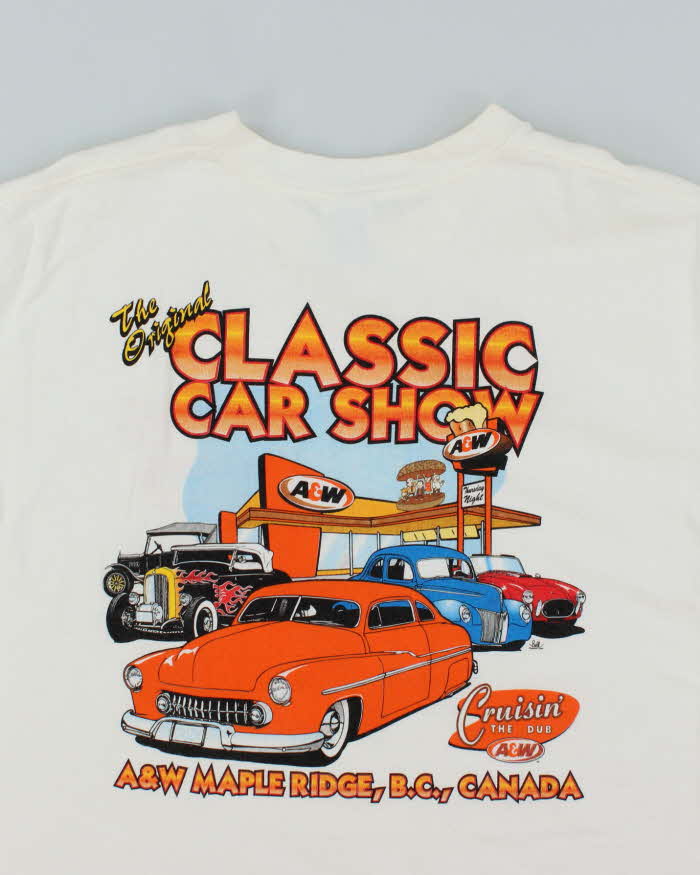 Vintage 2000's A&amp;W Classic Car Show Graphic T-Shirt - L