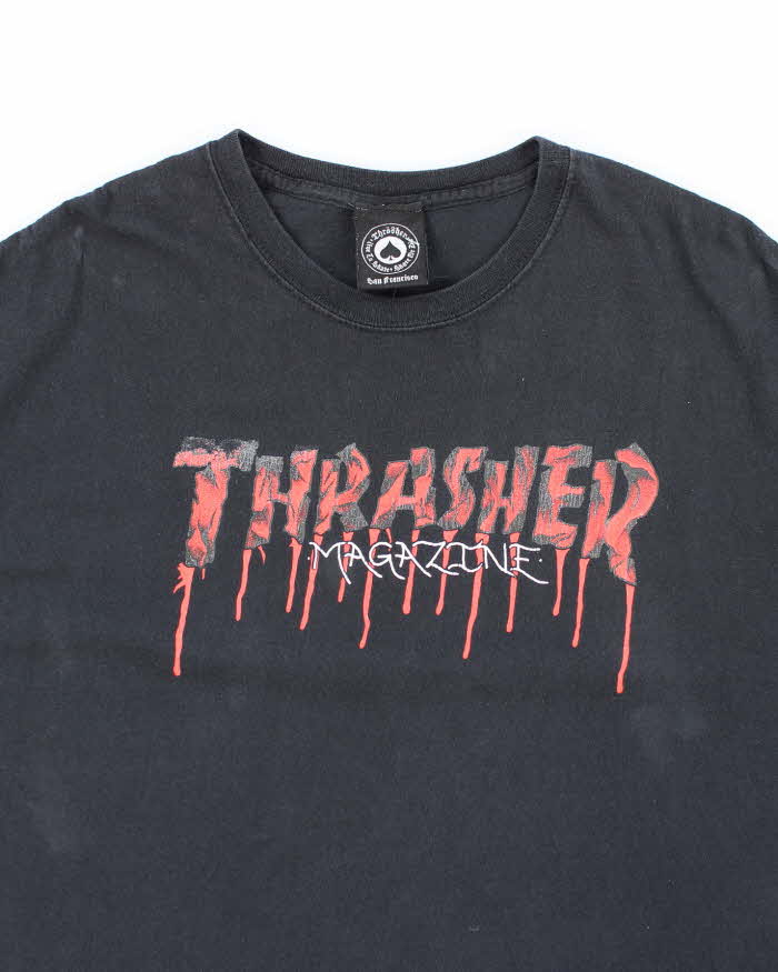 Vintage Thrasher Magazine Bleeding Spell Out Graphic T-Shirt - L